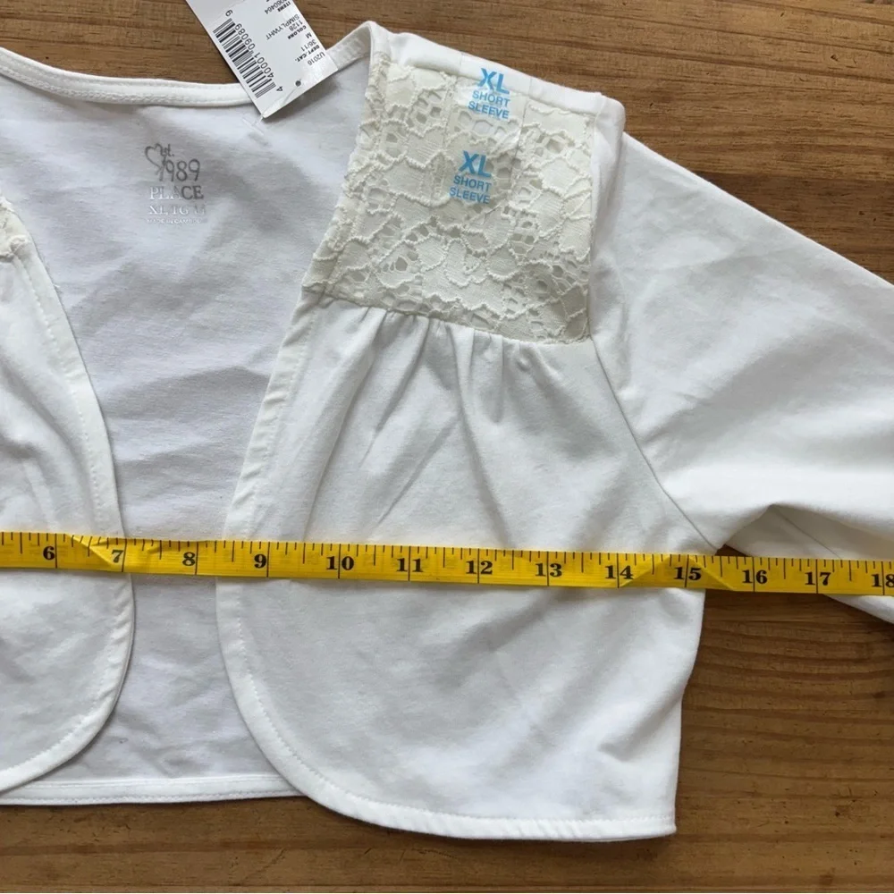The Children's Place White Cropped Sweater with Short Sleeves